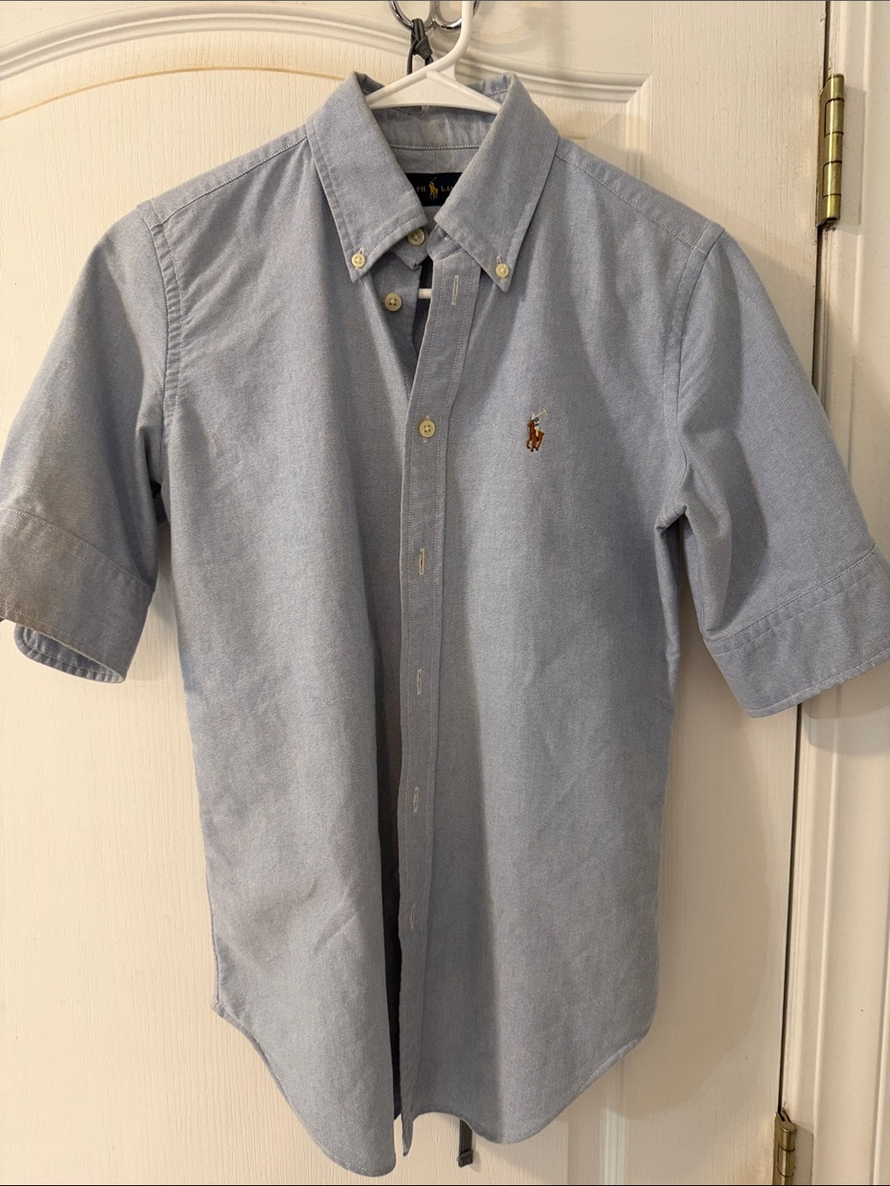 Polo by Ralph Lauren Light Blue Short-Sleeve Button-Down Oxford Shirt
